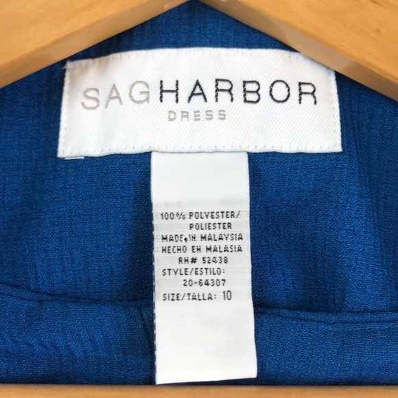Sag Harbor Women’s Embroidered Two Piece Suit Blue Midi Dress  Size 10 - Picture 10 of 12